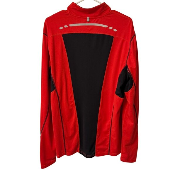 ID Ideology Colorblock Performance Shirt Size L Red Black Long Sleeve Athleisure - Picture 4 of 16